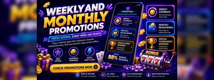 Weekly and monthly promotions